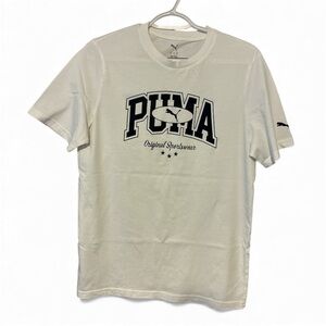 PUMA Men's white Graphic Tee Medium